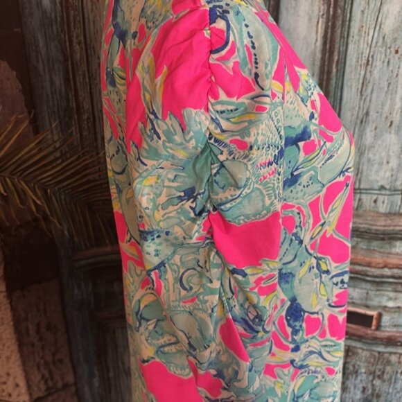 Lilly Pulitzer La Jolla Raz Berry Lobsters in Love dress, size medium, EUC - Picture 6 of 10